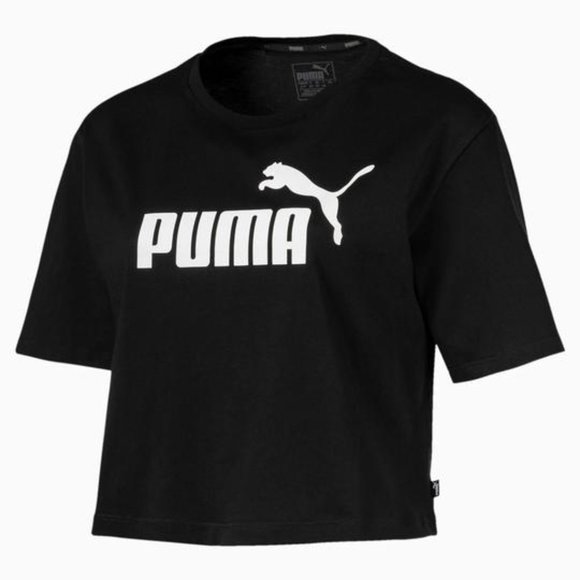 Puma Tops - BLACK PUMA ESSENTIAL+ CROPPED TEE